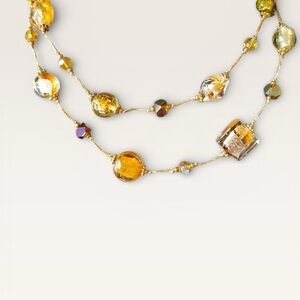 Foil Murano Glass Vintage Necklace